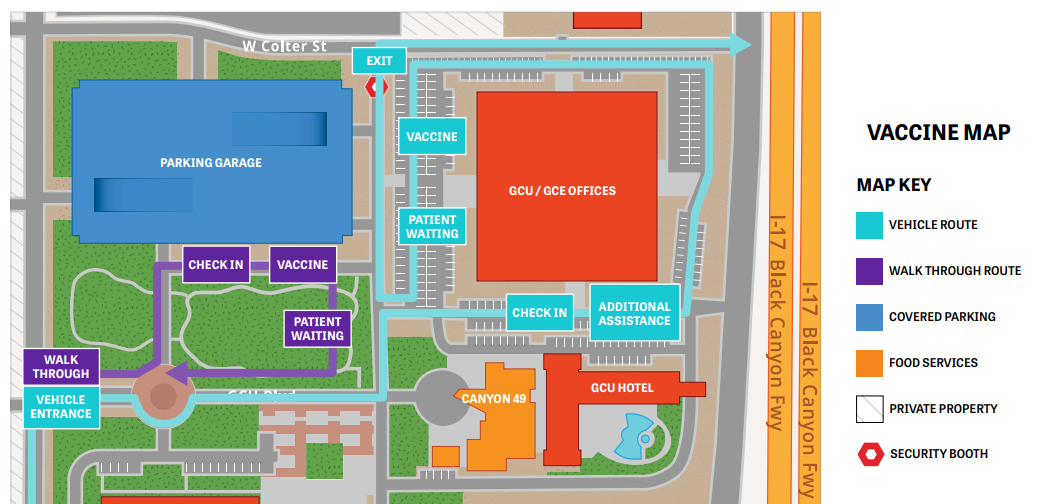 Grand Canyon University Map Of Campus Today: Covid Vaccine Site To Open At Grand Canyon University