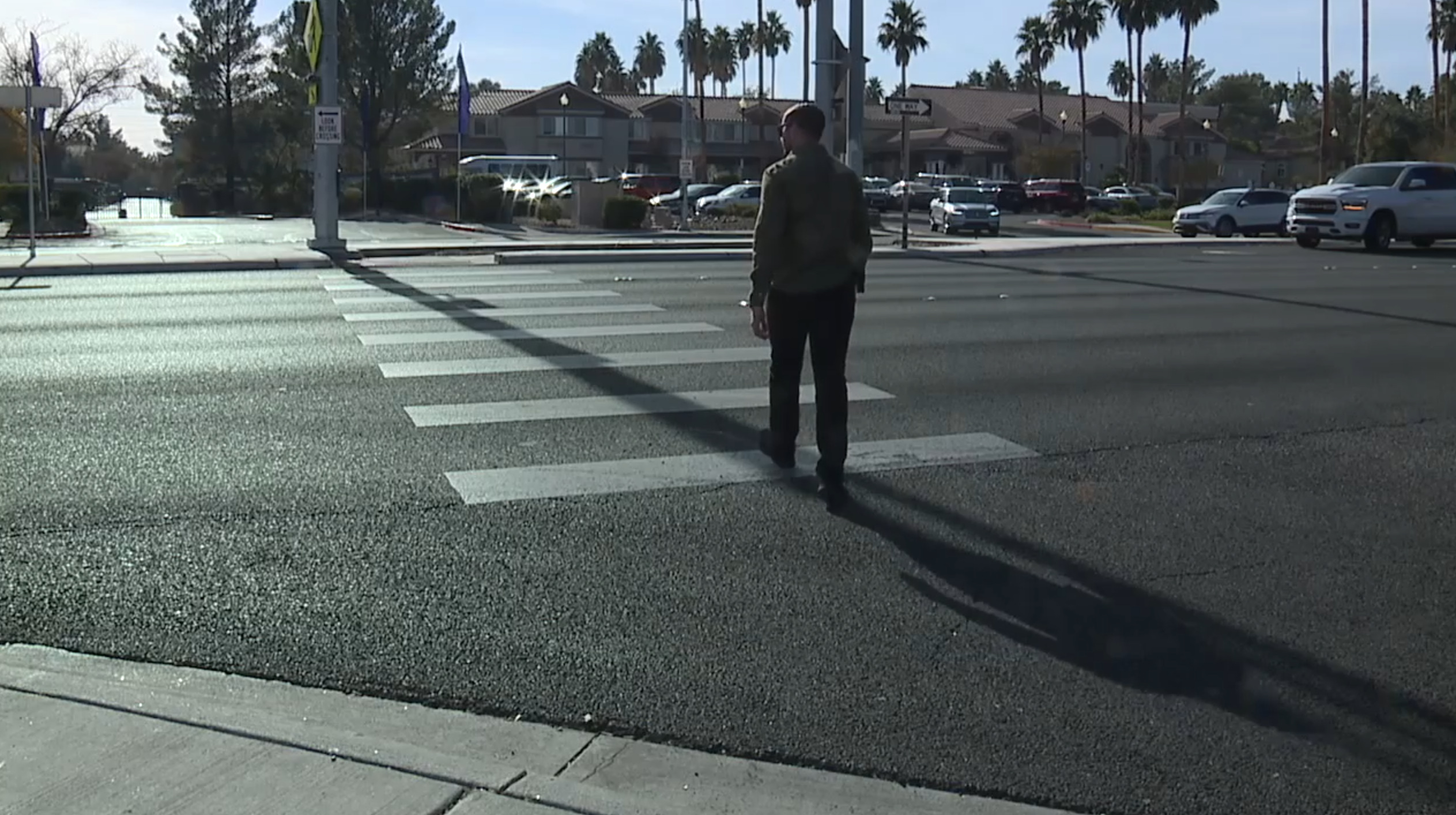 Las Vegas police demonstrate crosswalk safety laws after recent pedestrian fatality
