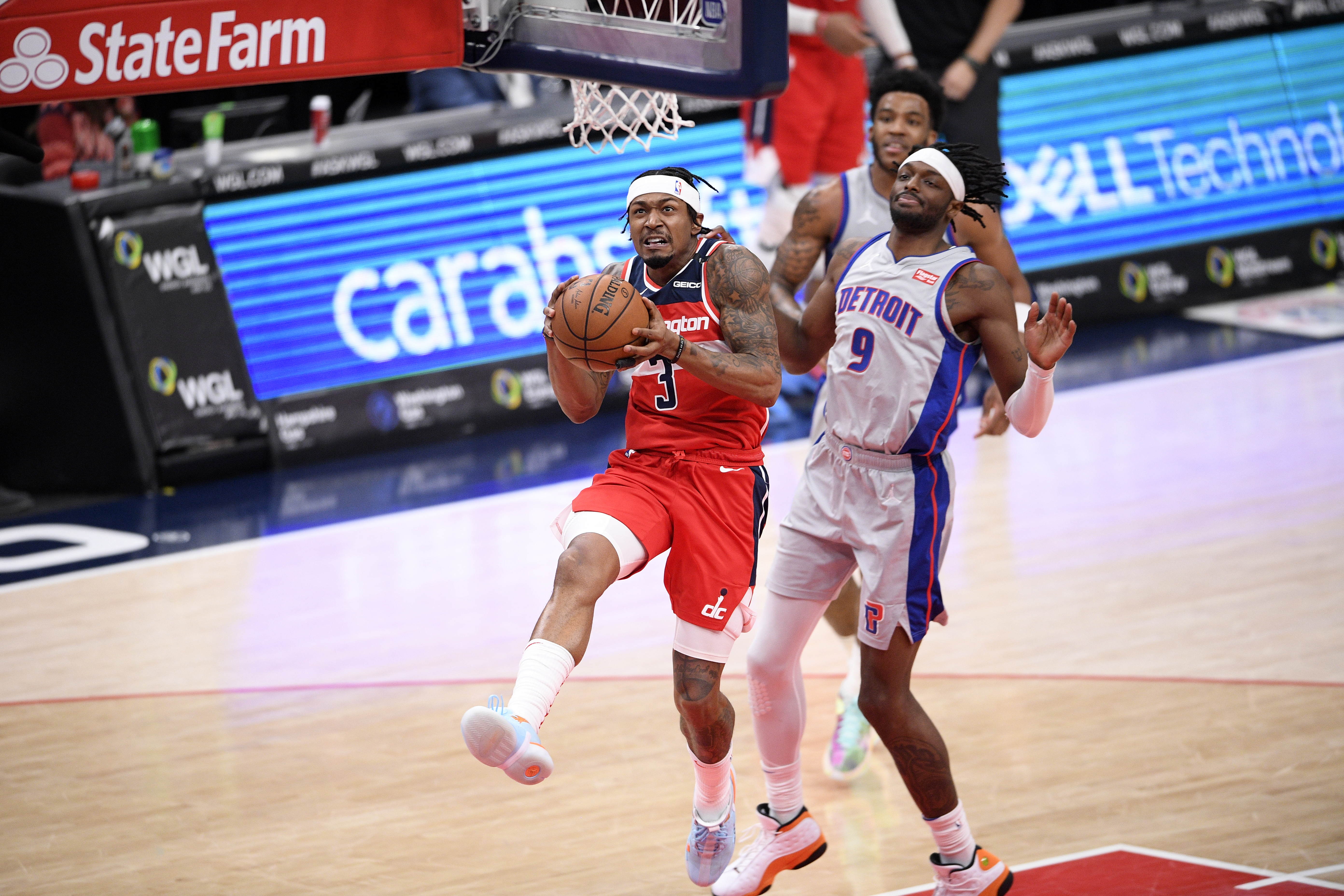 FILE Bradley Beal, Jerami Grant Pistons Wizards Basketball