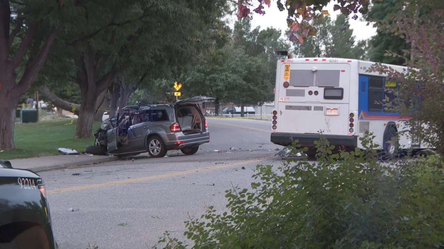 SUV vs RTD bus in Aurora 9-11-25
