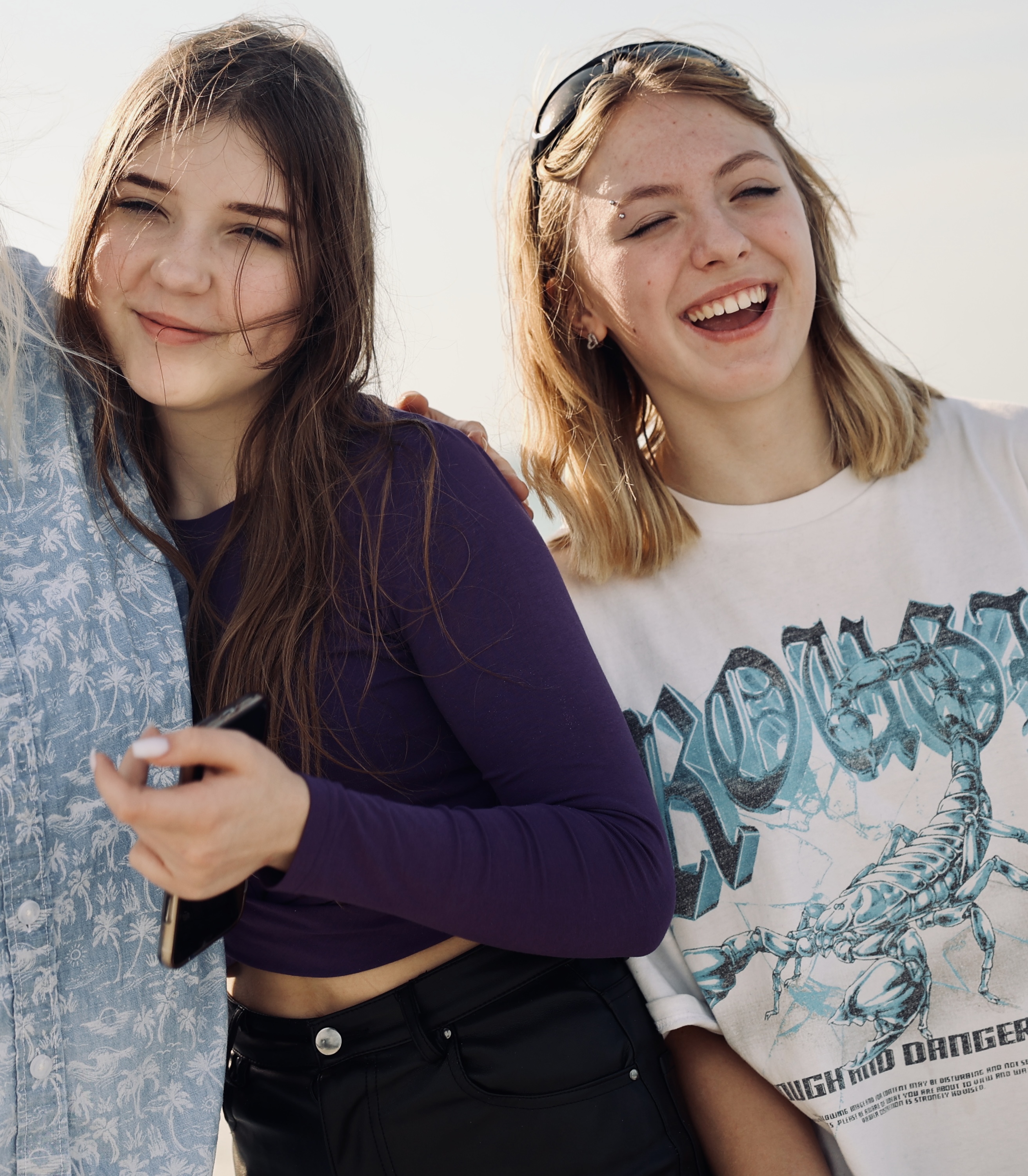 Ukrainian teens visiting Florida. (Left) Kristina Mordik and (Right) Anna Datsko.