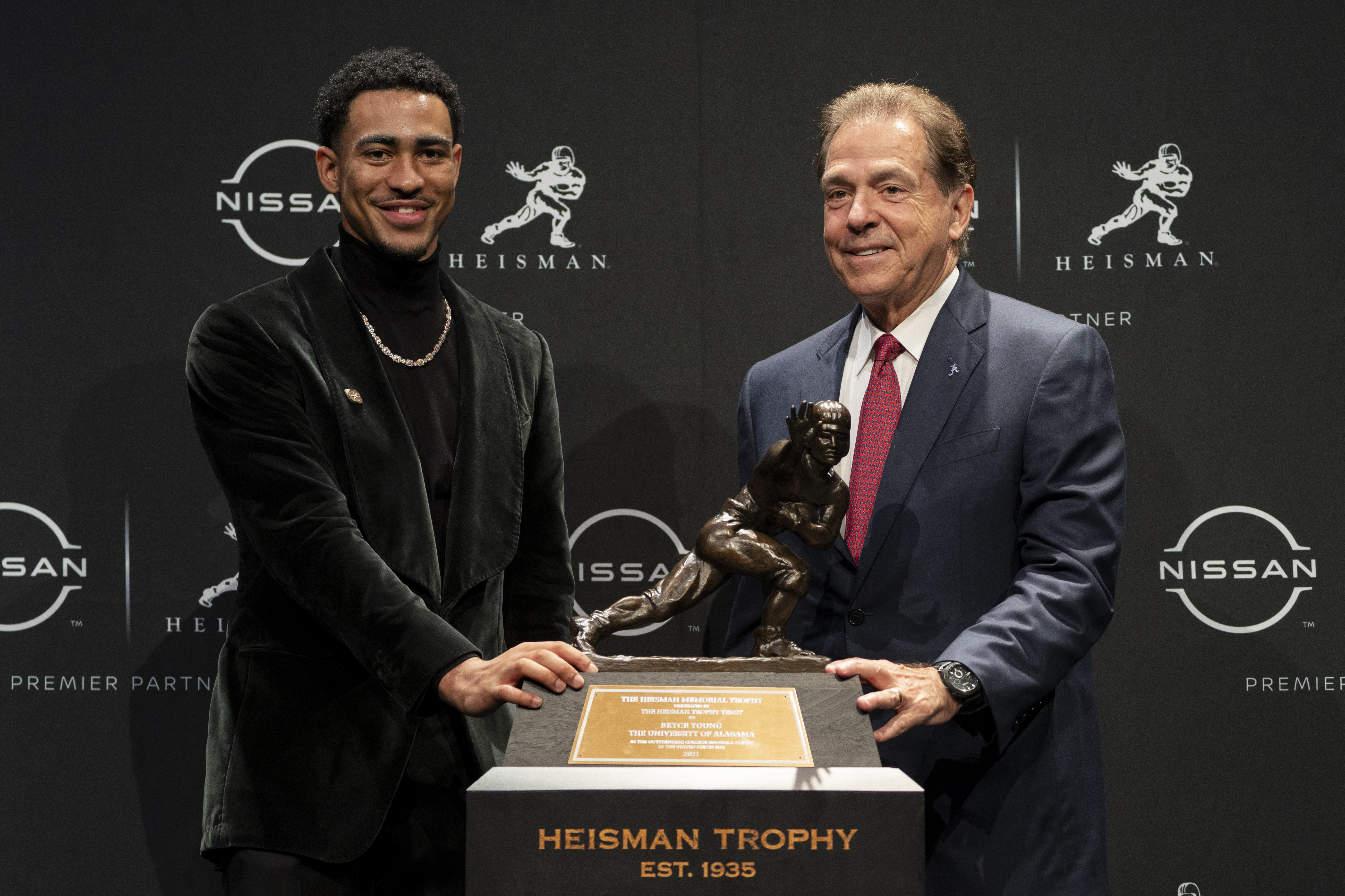 Bryce Young, Nick Saban Heisman Trophy Football