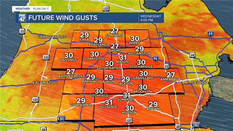 Wind gusts up to 35mph possible during the afternoon hours making it feel below freezing outside