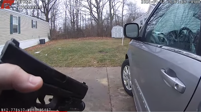 Still image from bodycam footage of Bath Twp. officer-involved shooting
