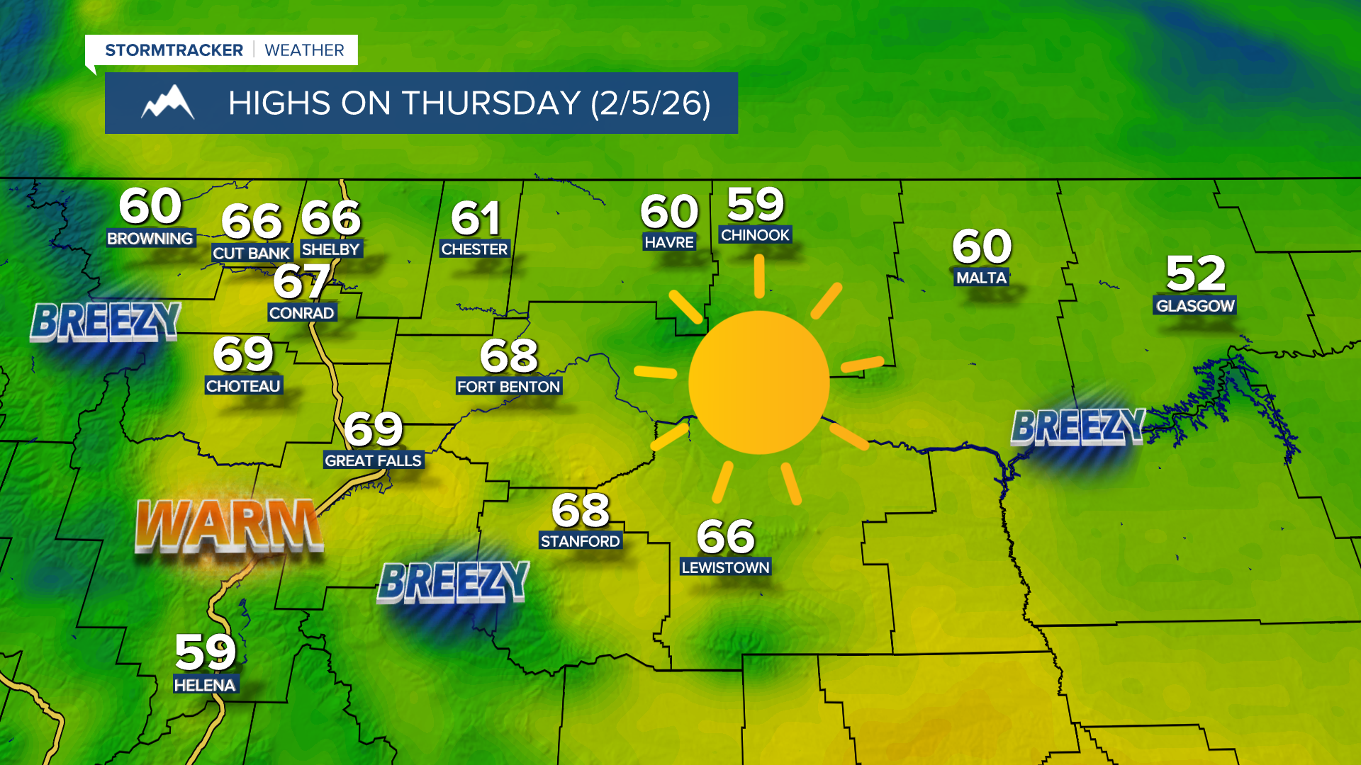 Thursday Forecast Highs 2-5-26