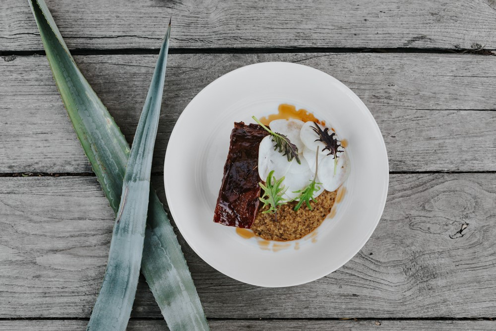 thumbnail_E&R Pork Belly, mesquite smoked 90-day corn, turnip, mezcal bbq, photo credit Jeaninne Kaufer.jpg
