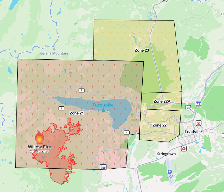 Wildfire perimeter map
