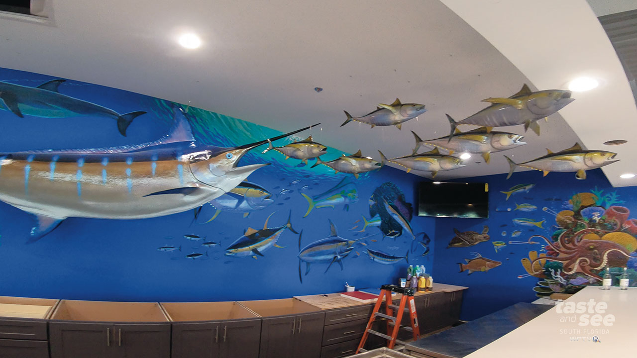 The vivid colors surrounding the Palm Beaches and Treasure Coasts from marine life are stunning. Carey Chen, a world-renowned artist, is bringing what he's seen on the sea to the walls at a new North Palm Beach Restaurant. 