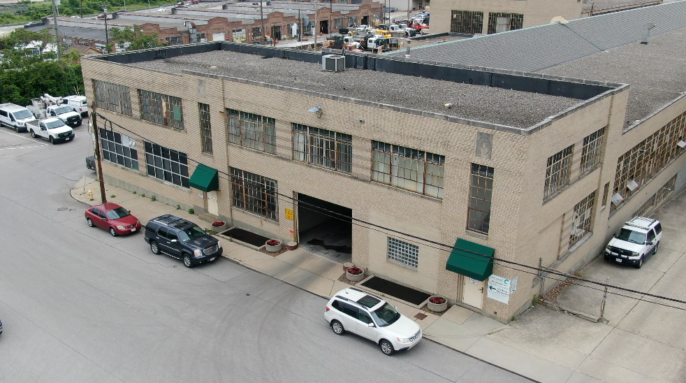 The city of Cincinnati's municipal fleet garage, built in 1939, is one of the city's oldest and worst buildings. Shown here in May 2022. 