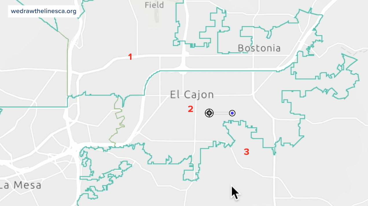 El Cajon proposed district boundaries.png