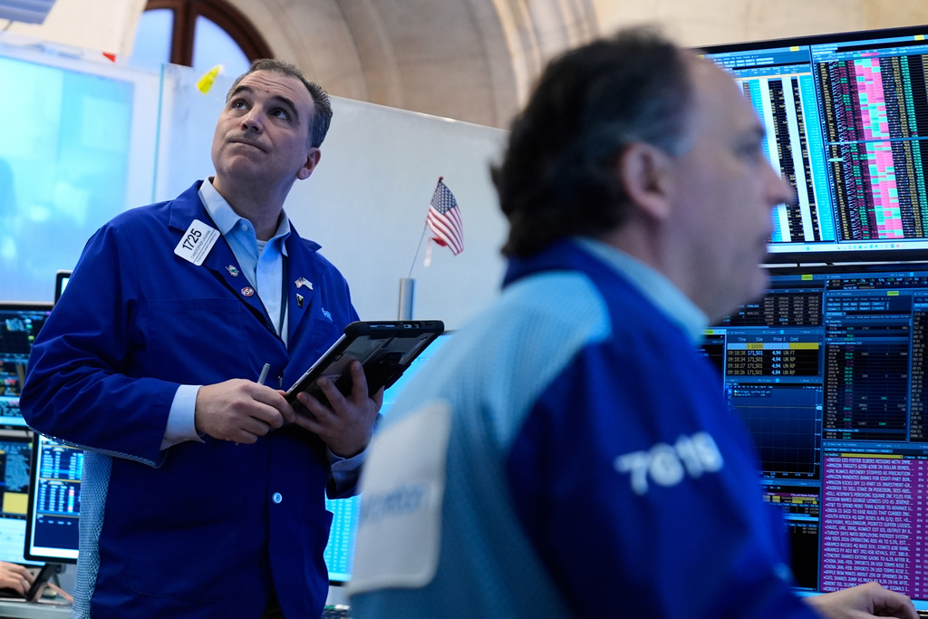 Christopher Lagana works on the floor at the New York Stock Exchange in New York, Tuesday, March 10, 2026.