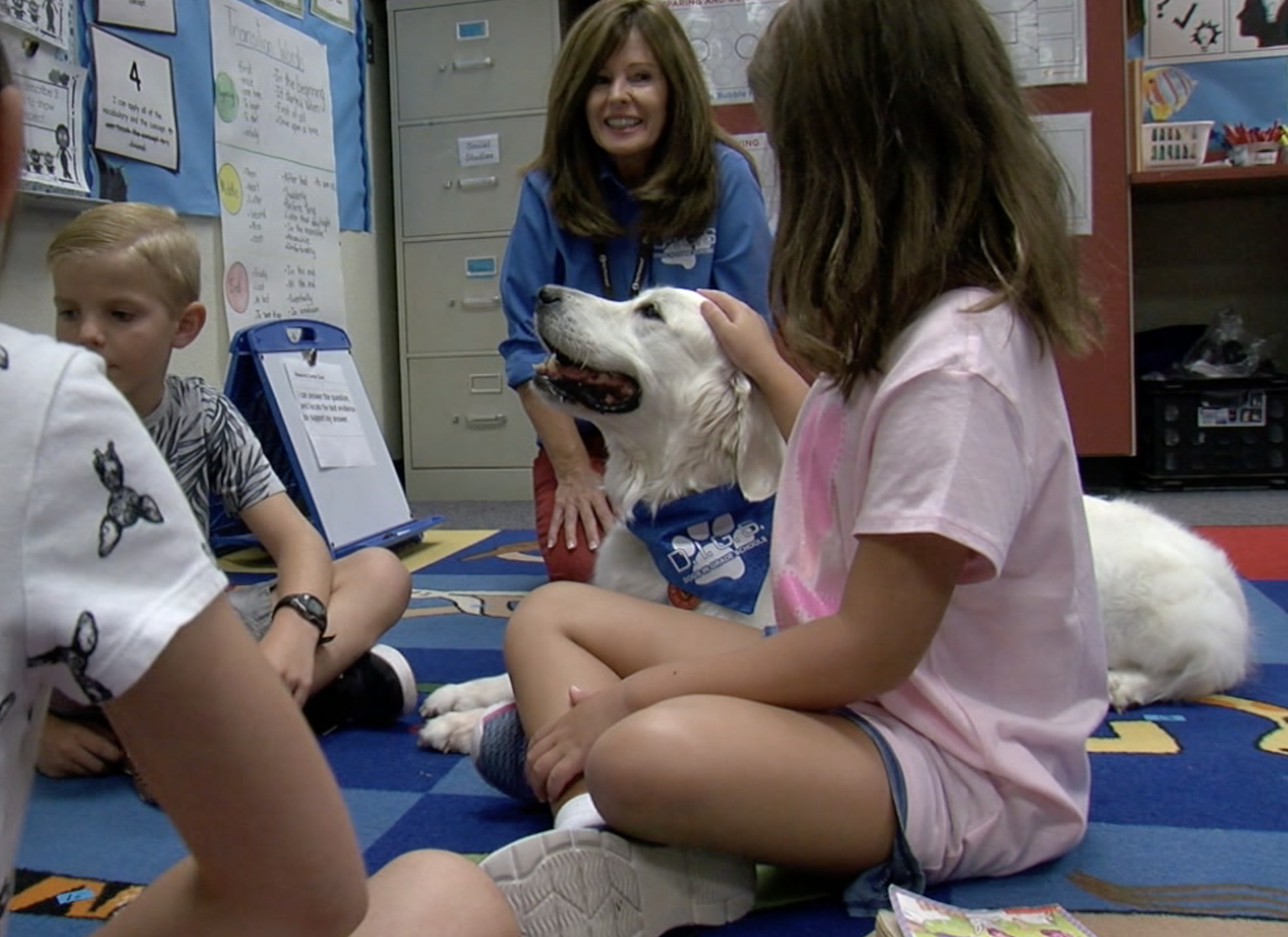 Therapy dog at East Valley elementary school