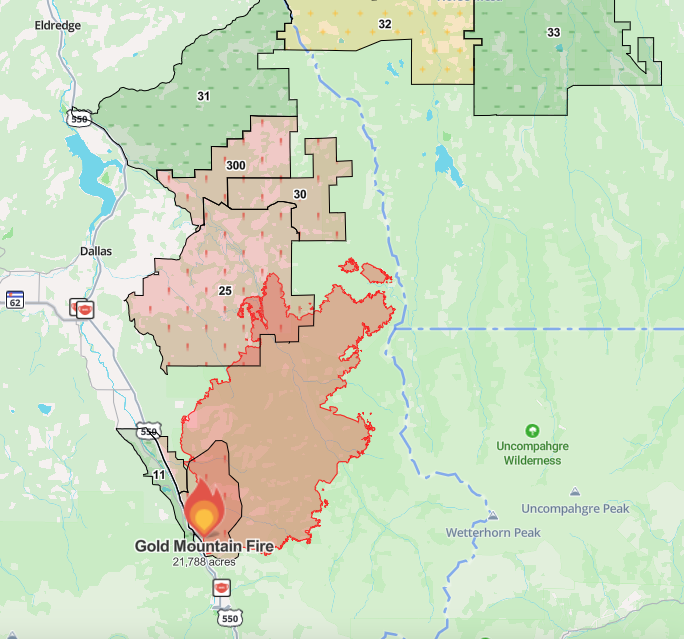 Wildfire perimeter map