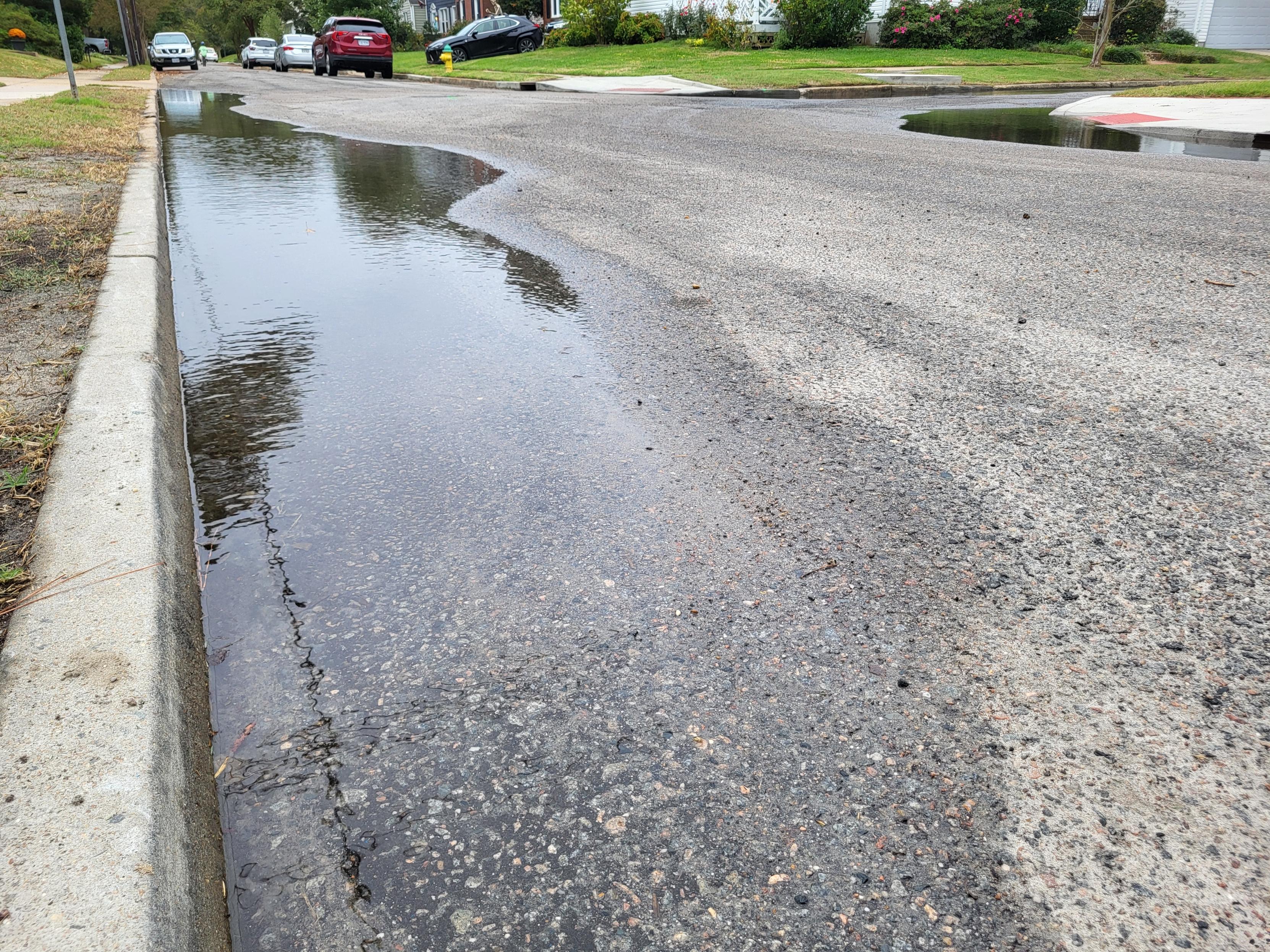 Water on road in Larchmont