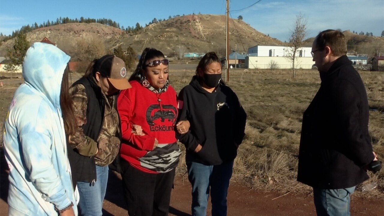 Duke Little Whirlwind's family talks with reporter Casey Conlon one day after Little Whirlwind was found dead in Lame Deer.