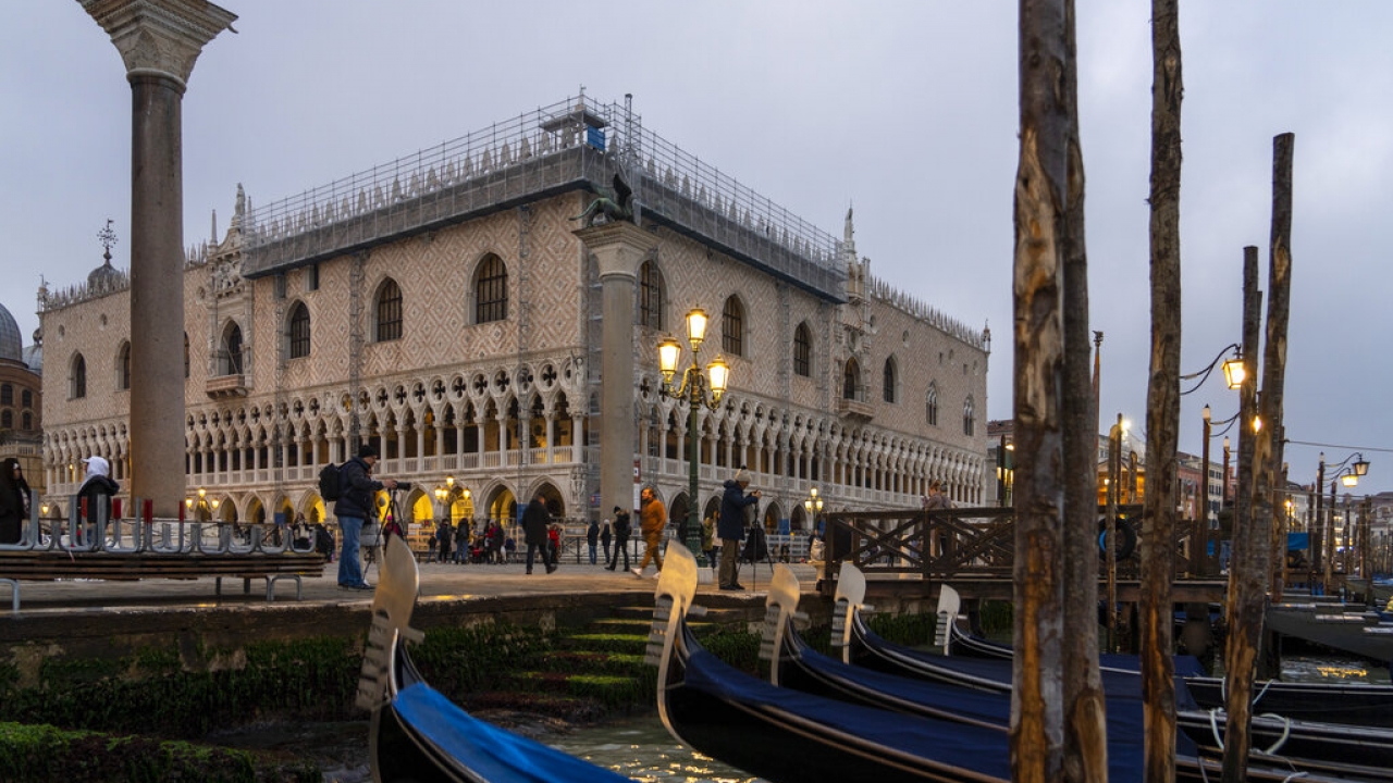 External view of the Palazzo Ducale in Venice, northern Italy.