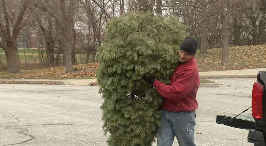 Brad Hunt drops off his Christmas tree