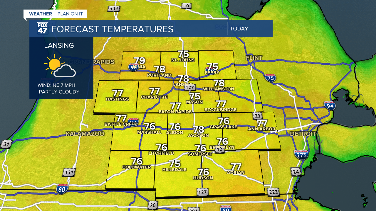 Warm start to the month of June with highs in the mid to upper 70's