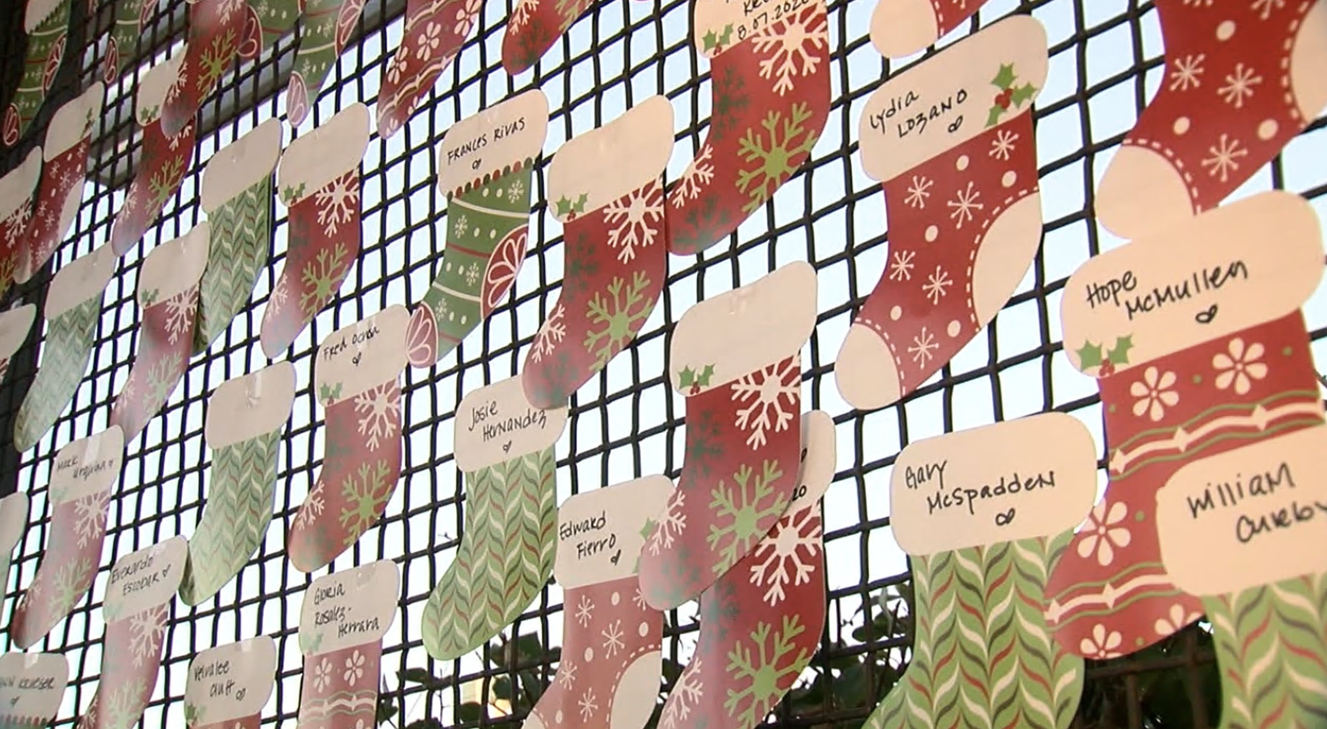 Christmas stockings for those who died from COVID-19