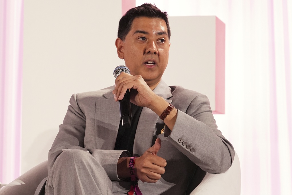 Imran Ahmed with the Center for Countering Digital Hate, speaks at The Elevate Prize Foundation's Make Good Famous Summit, on May 13, 2025, in Miami Beach, Fla.