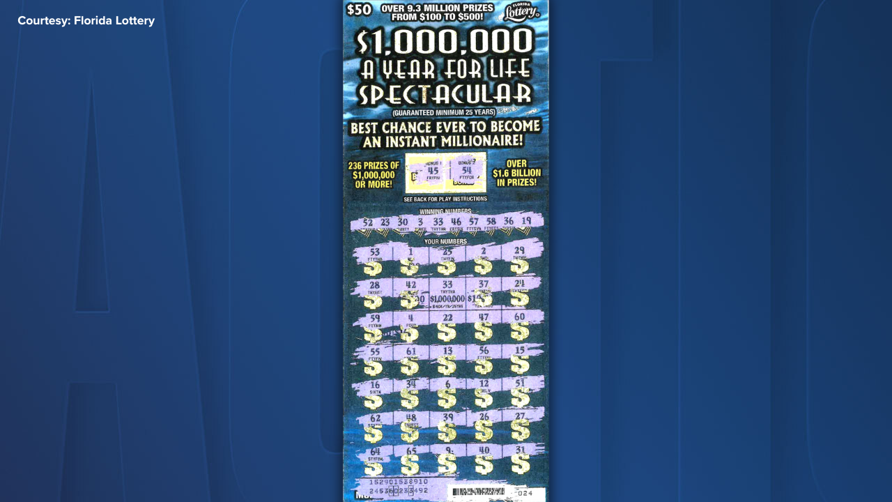 Pinellas County man wins $1M from scratch-off game