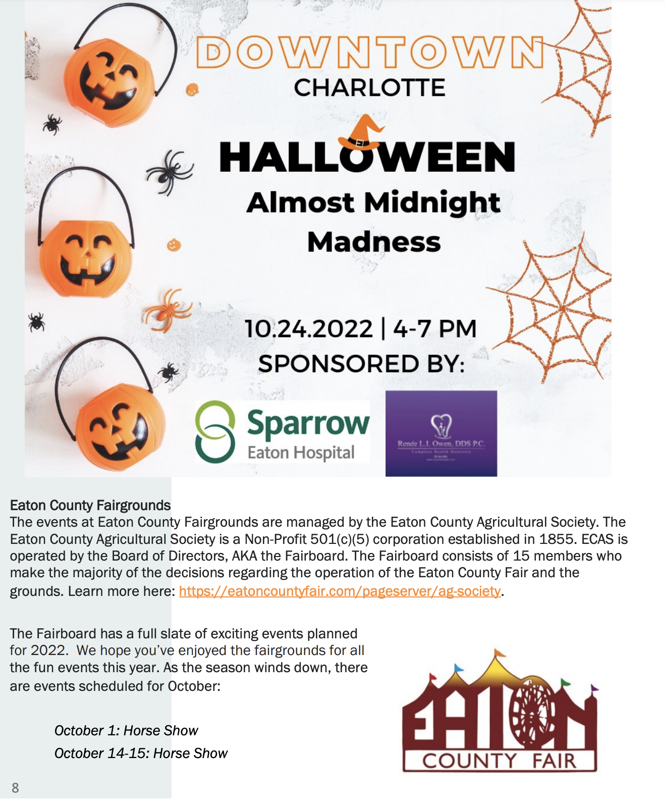 Family friendly Halloween event at the Eaton County Fairgrounds 