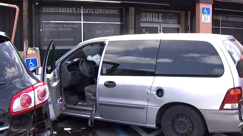 A vehicle slammed into a building near a campaign event held by New Jersey Sen. Cory Booker, who is seeking the Democratic nomination for the 2020 presidential election.