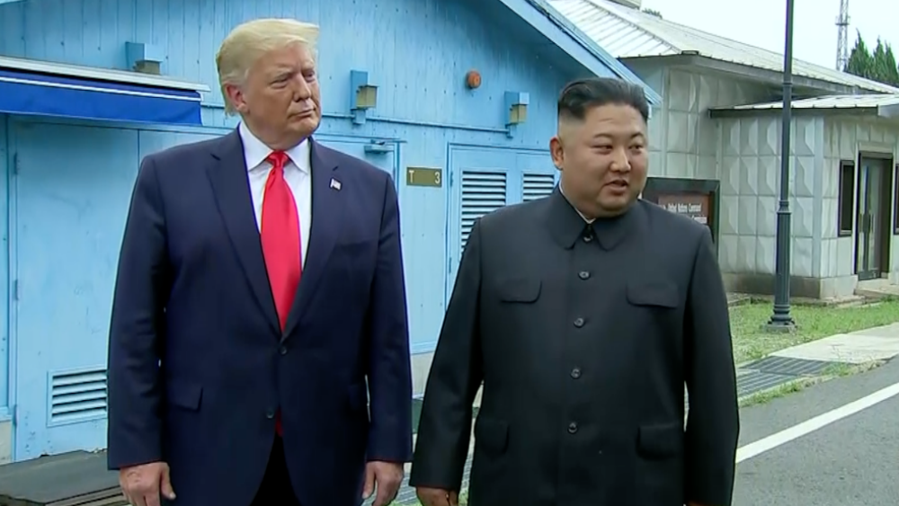 President Trump and Kim Yong Un in North Korea