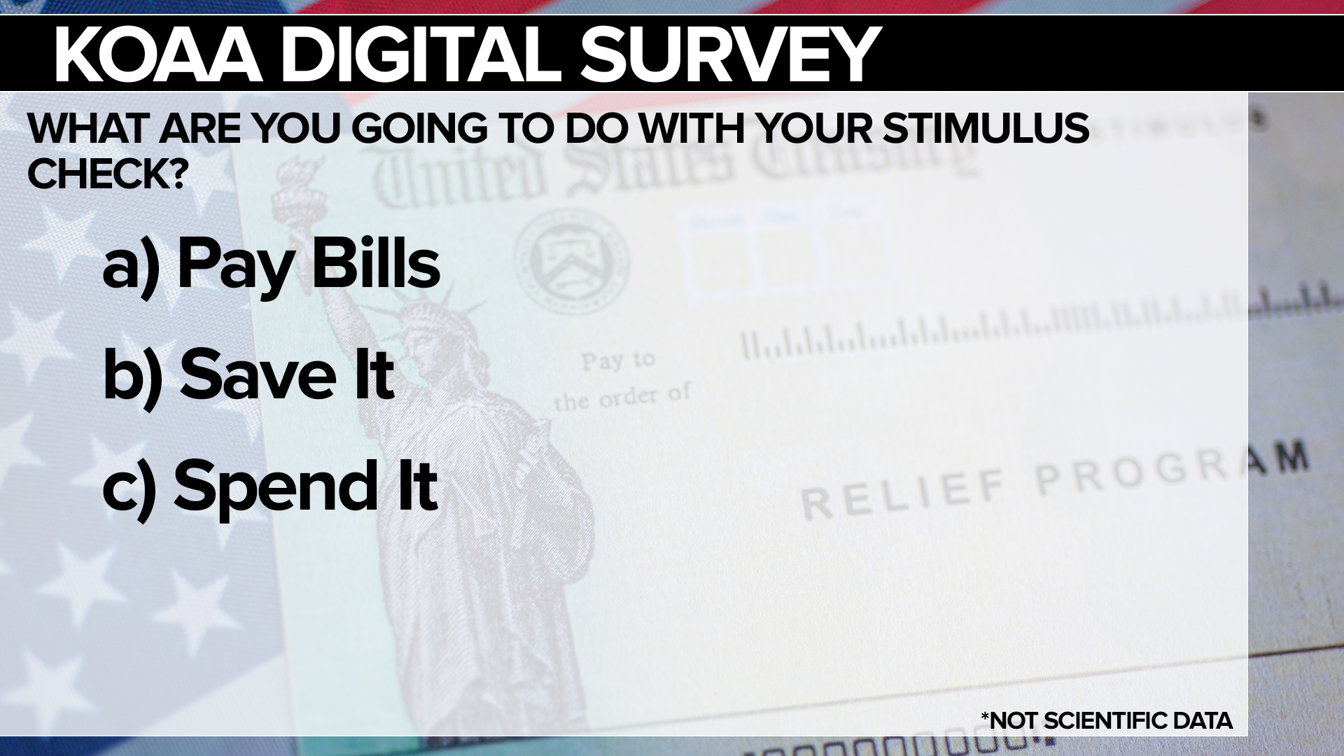 KOAA Survey: What are you going to do with your stimulus check?