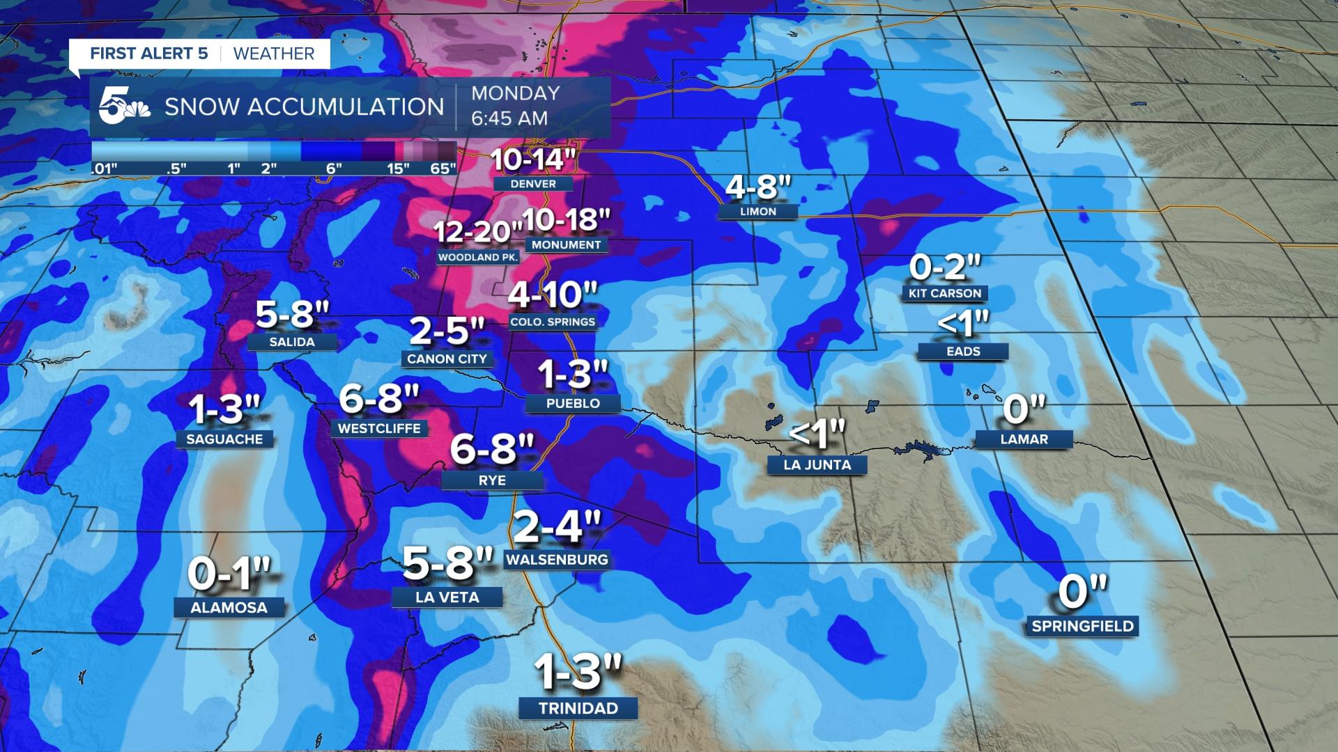 Additional snowfall accumulation