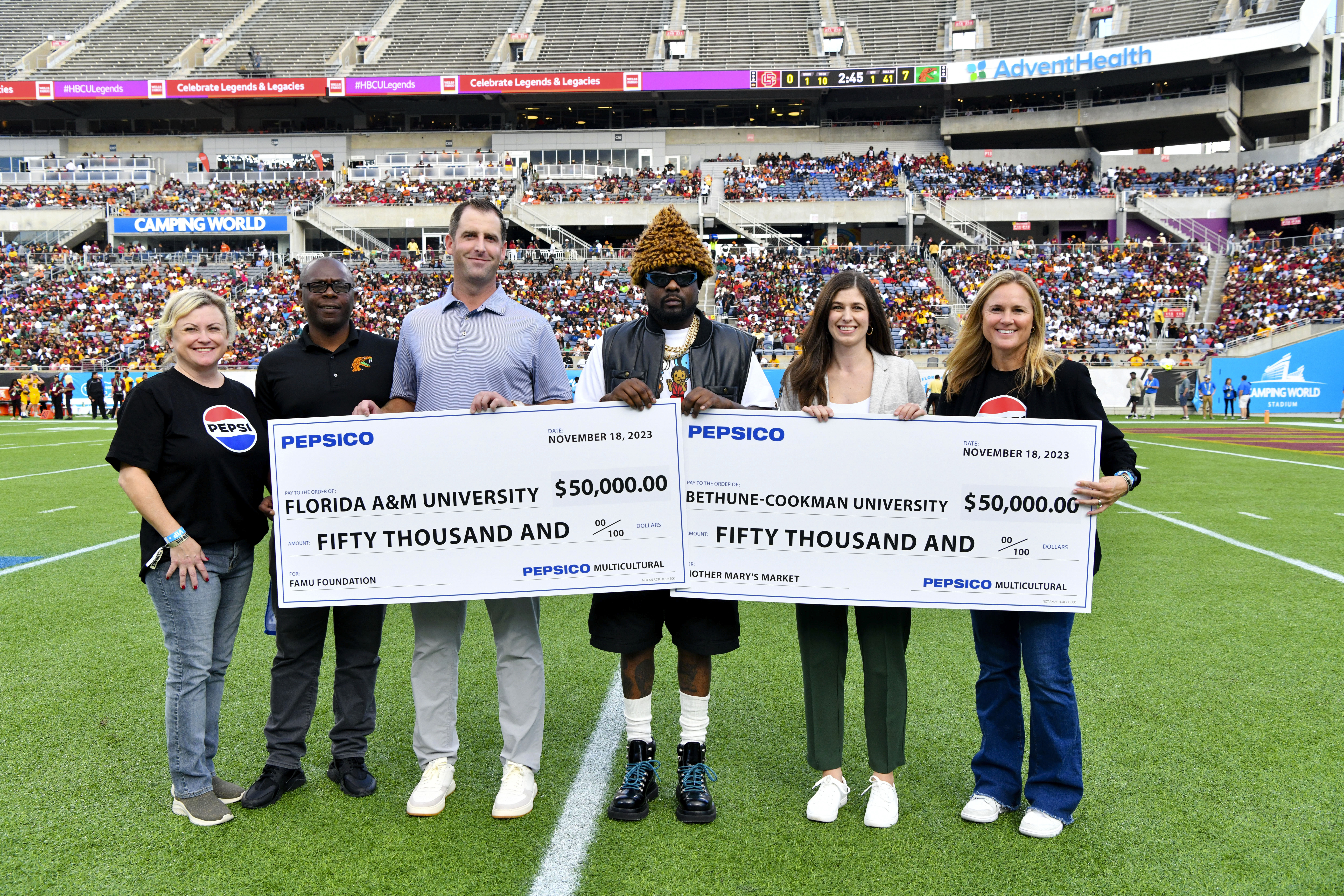 Wale Joins PepsiCo At Florida Classic To Present $100k Donation To FAMU And B-CU To Help Fight Campus Food Insecurity