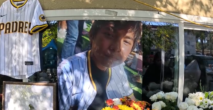 The memorial for 11-year-old Aiden Torres De Paz.