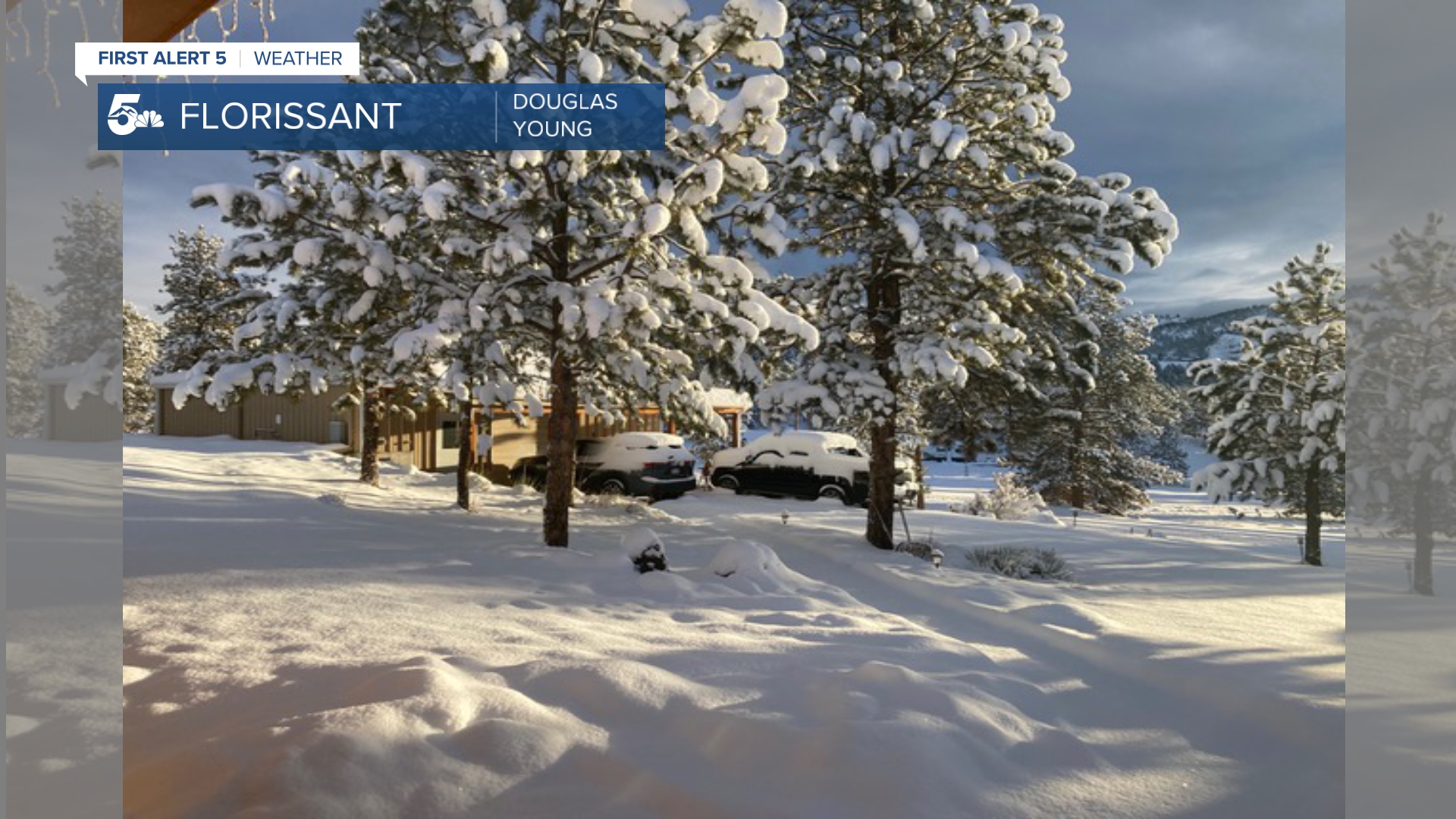 Sunshine over the snow in Florissant