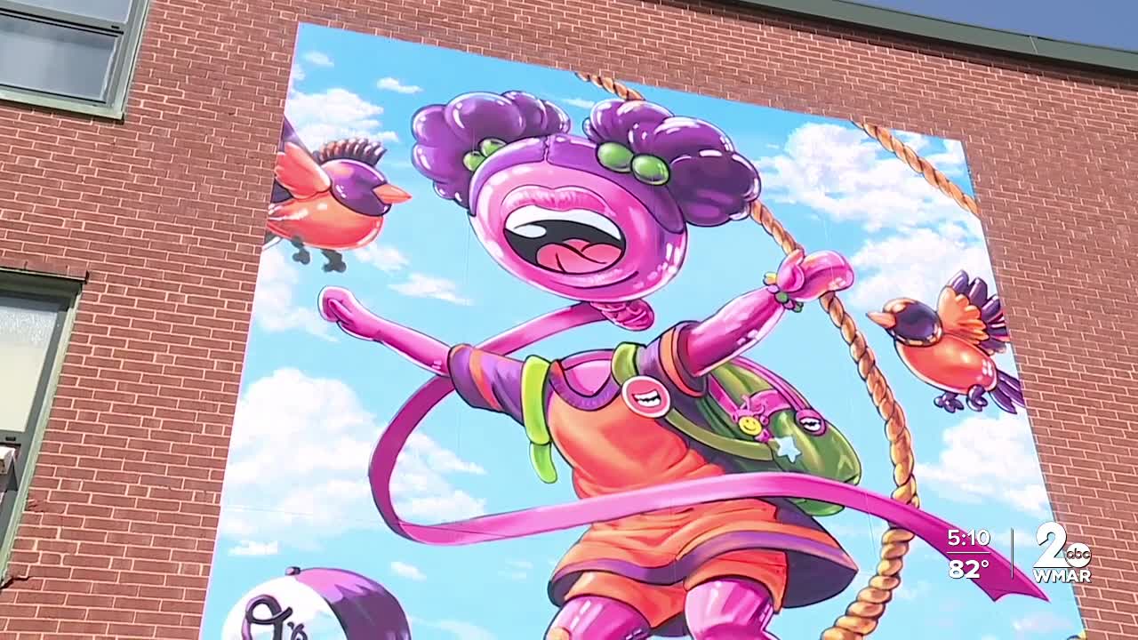Orioles unveil 11th Birdland mural by Kid Balloon in West Baltimore