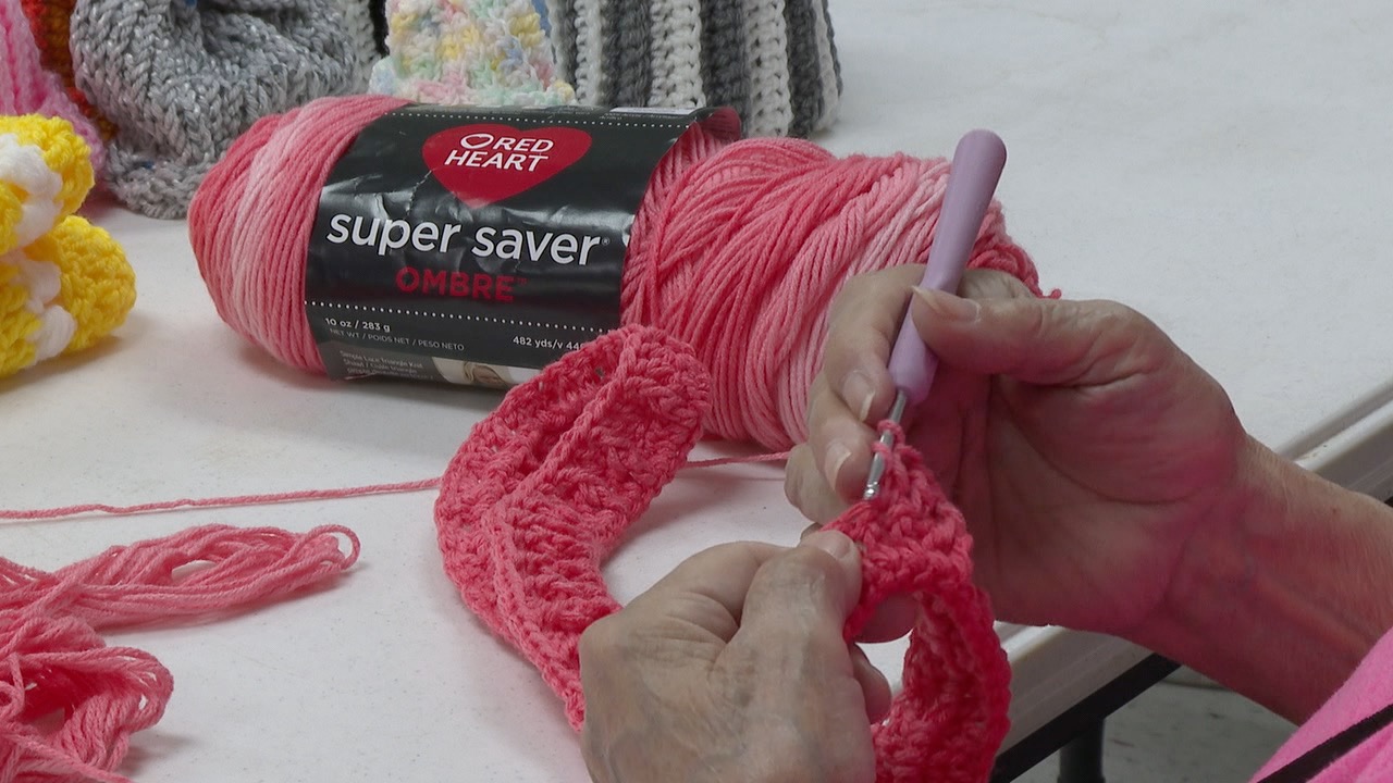 Crocheting at the Wakulla Senior Center
