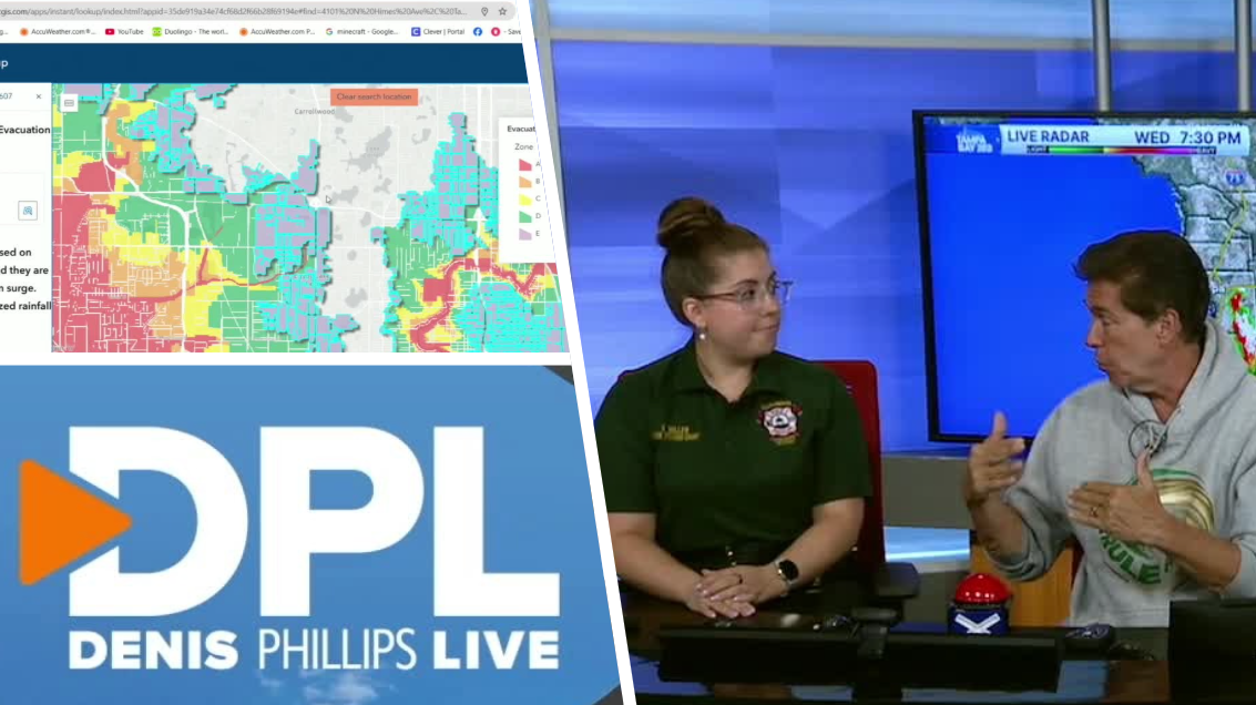 Hillsborough County evacuation zone map changes on Denis Phillips Live