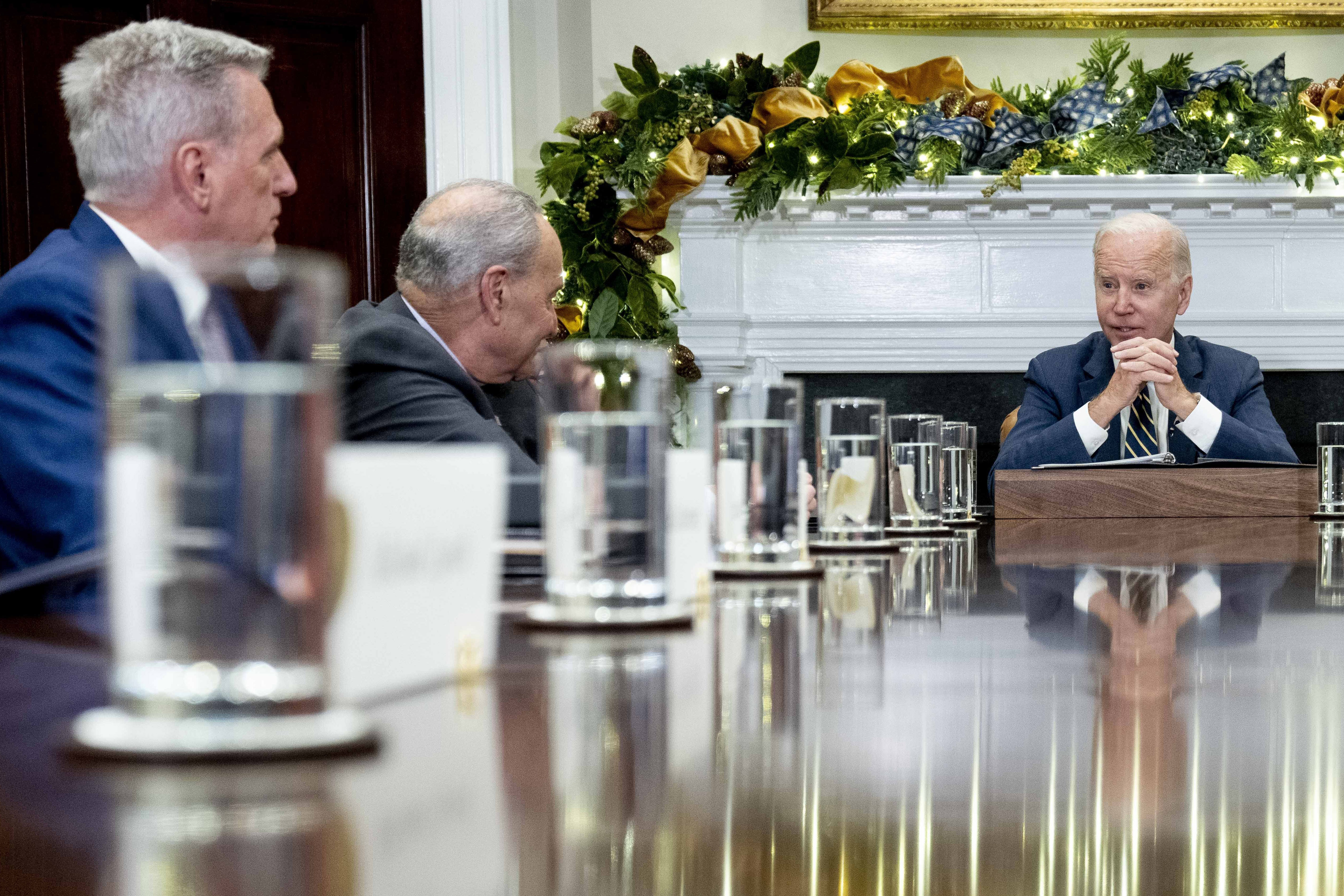 Joe Biden, Kevin McCarthy, Chuck Schumer, Nancy Pelosi, Kamala Harris, Mitch McConnell