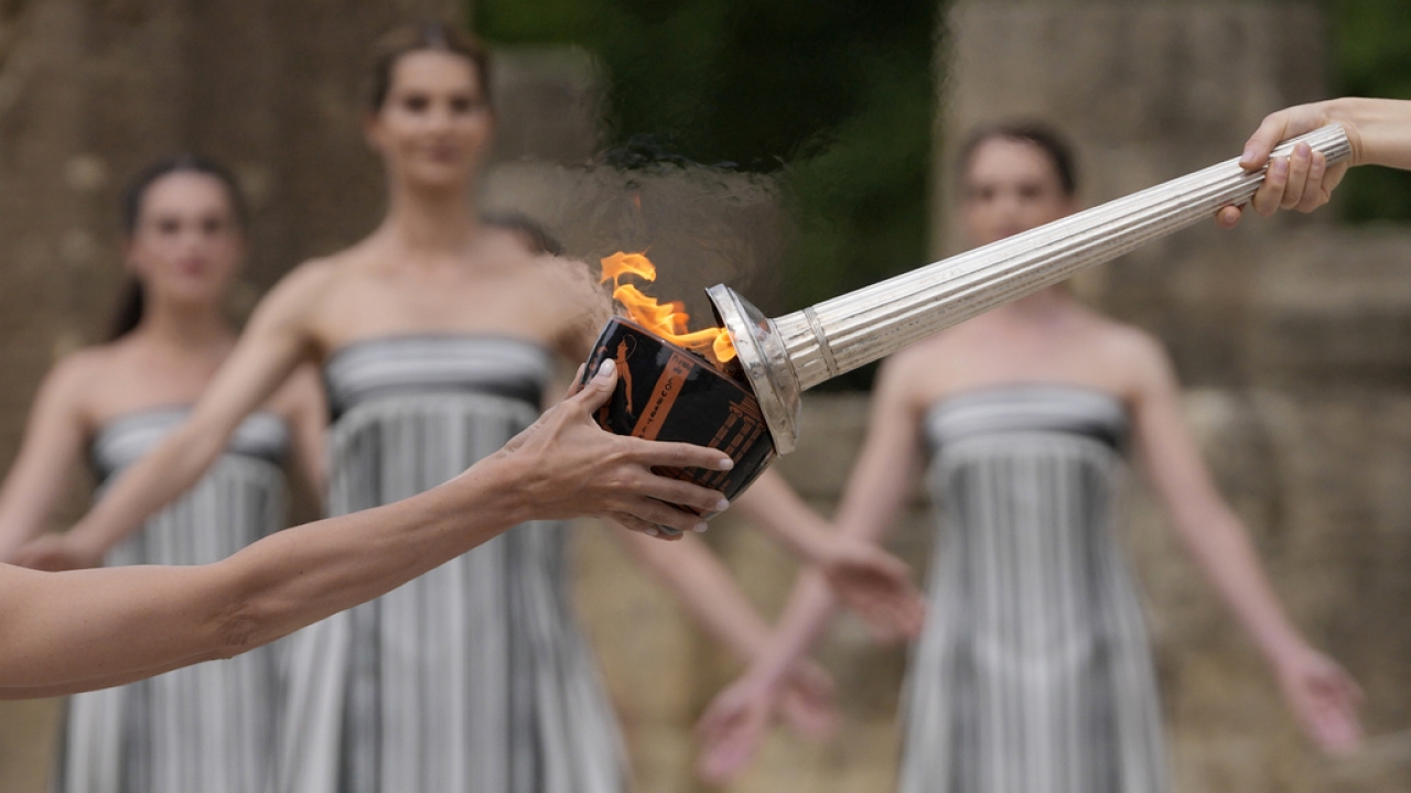 Paris Olympic flame is lit at ceremony in Greece