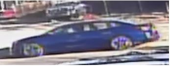 Police Looking for Blue Sedan 