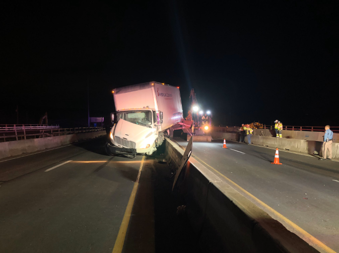 Box truck crash in I-25 Gap project area_Nov. 13 2019