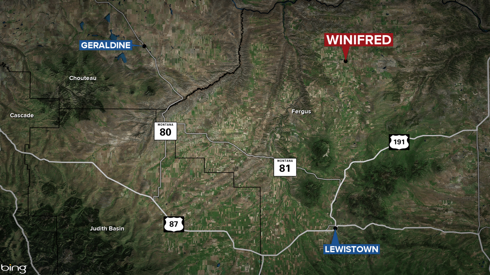 Winifred Montana map