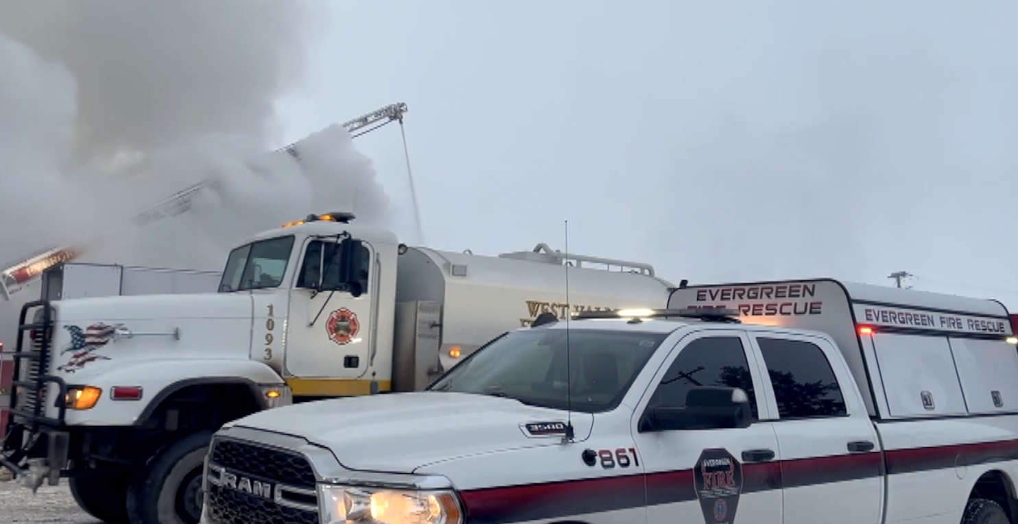 Multiple agencies respond to Timberline Firewood Company fire