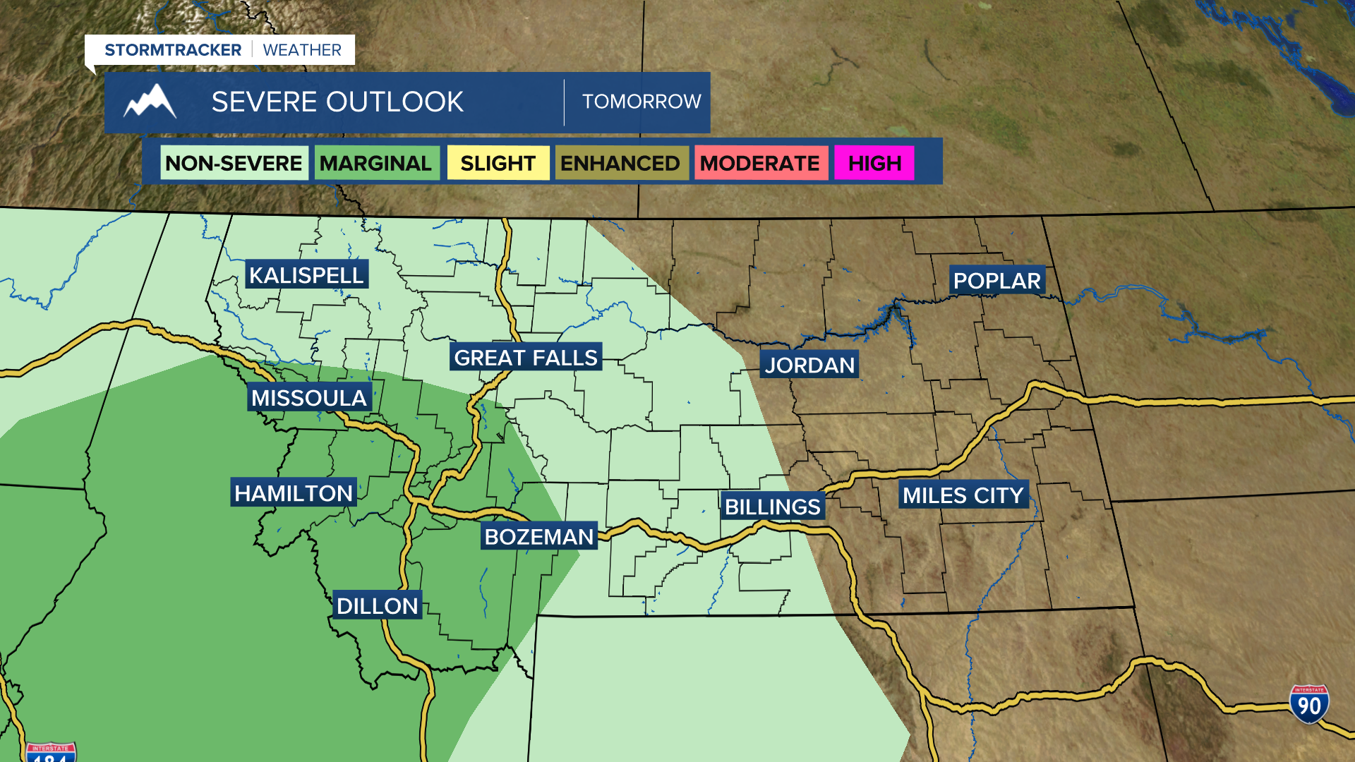 SPC Day 2 Outlook of Marginal Risk for severe storms