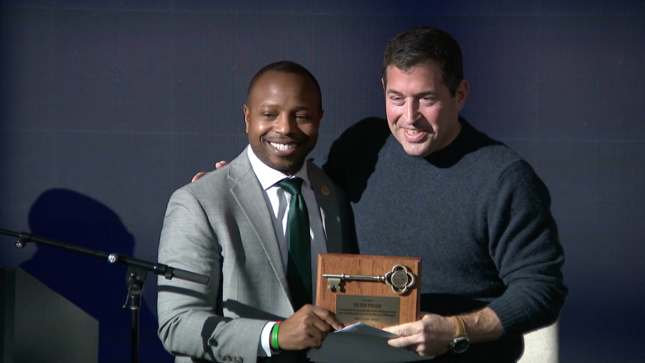 Peter Feigin honored with Key to the City, Proclamation Ceremony at Fiserv Forum