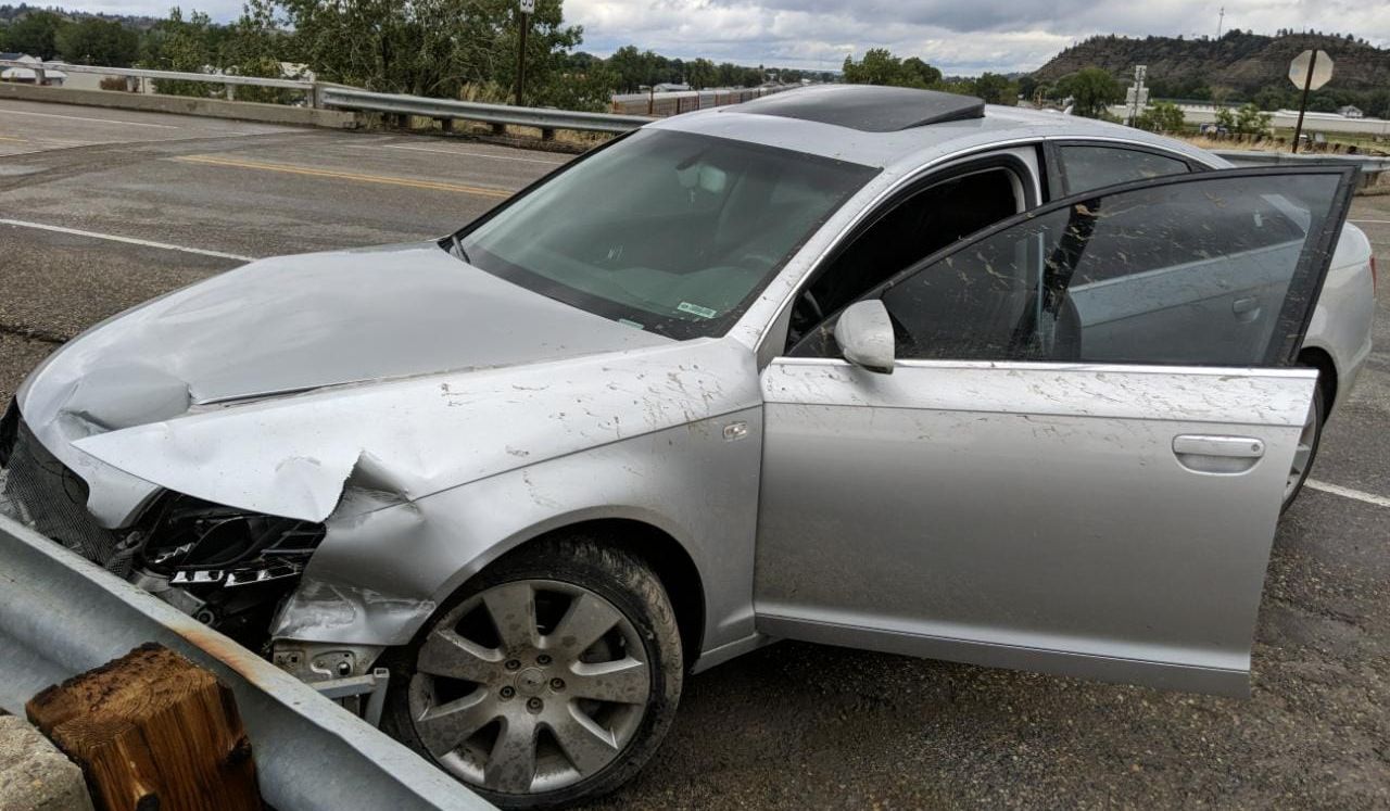 The vehicle was found by police in Forsyth on Saturday after it crashed
