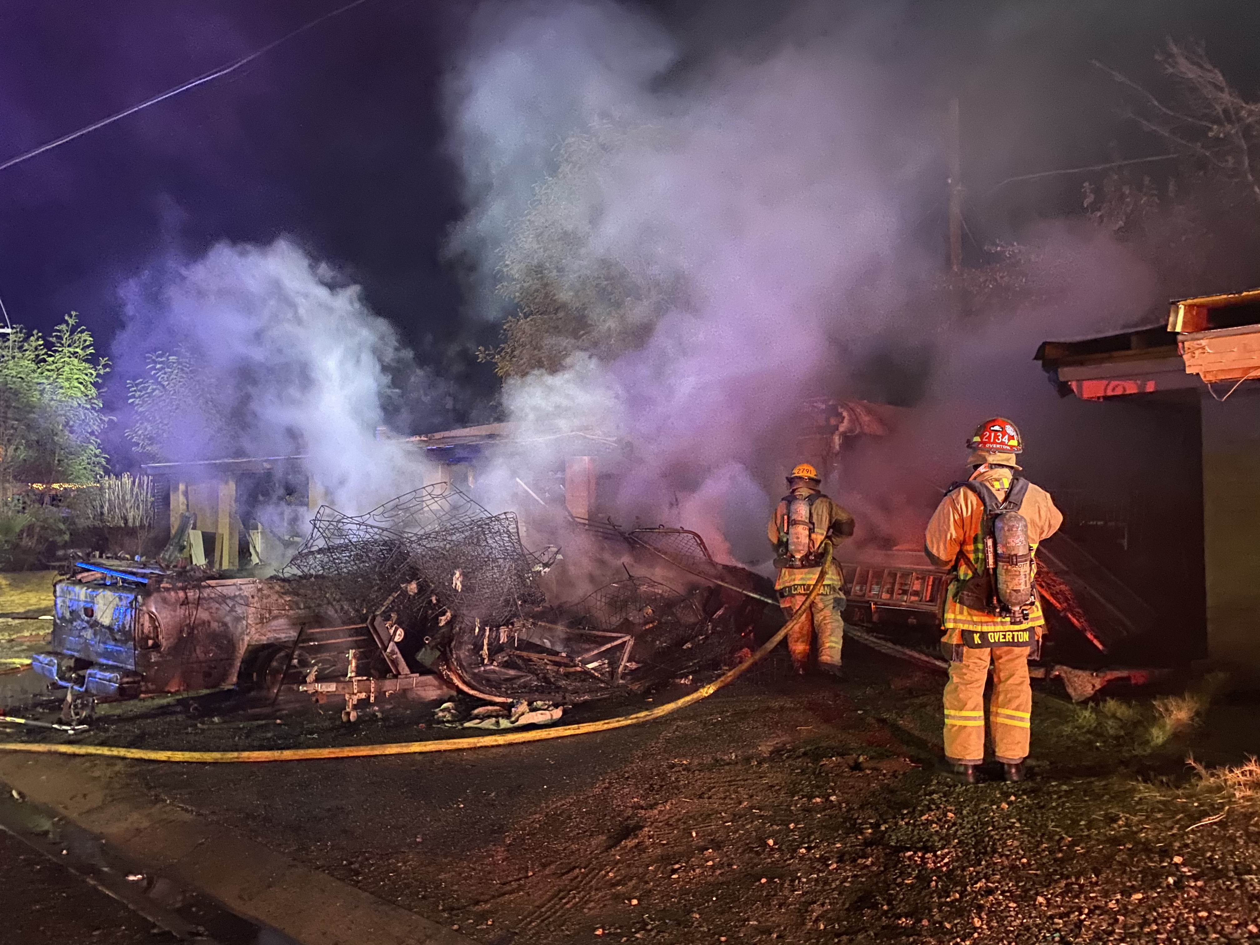 Mobile Home/Car Fire Thomas and 32nd Street