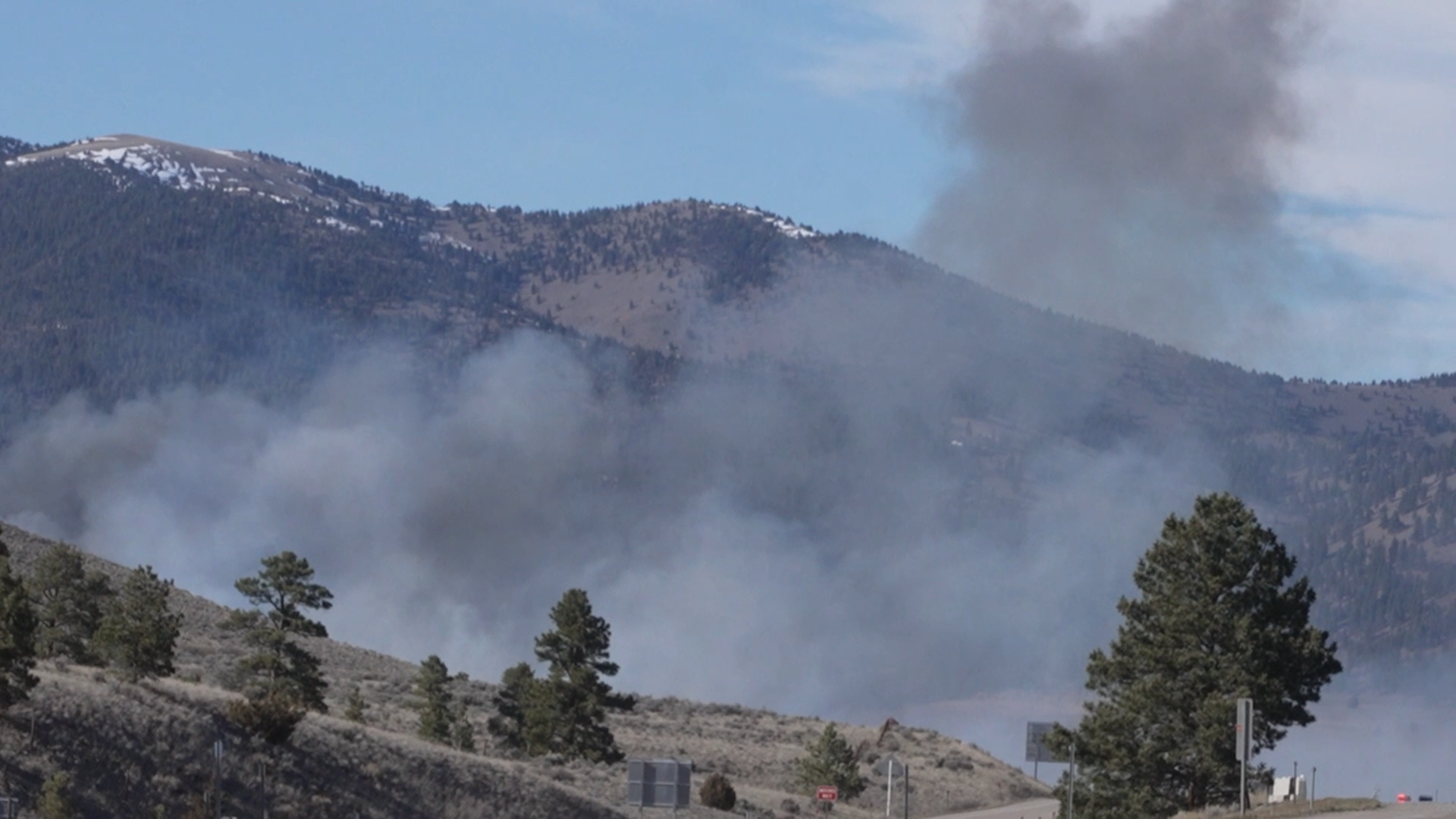 Rattlesnake Fire burning near Gates of the Mountains