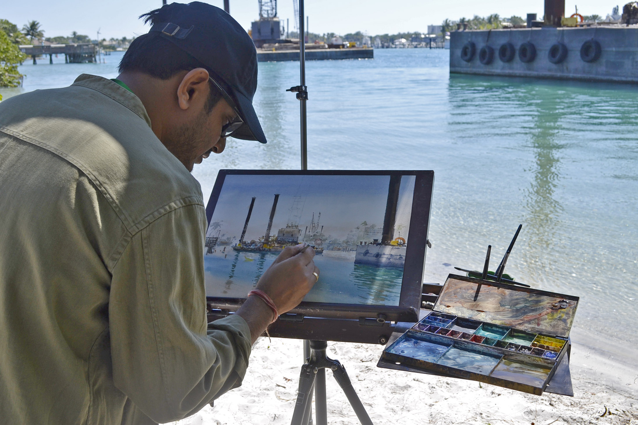 47250004-Artist Harsh Agrawal paints at Paint Out Competition at Jupiter Inlet Lighthouse & MuseumJPG.jpeg