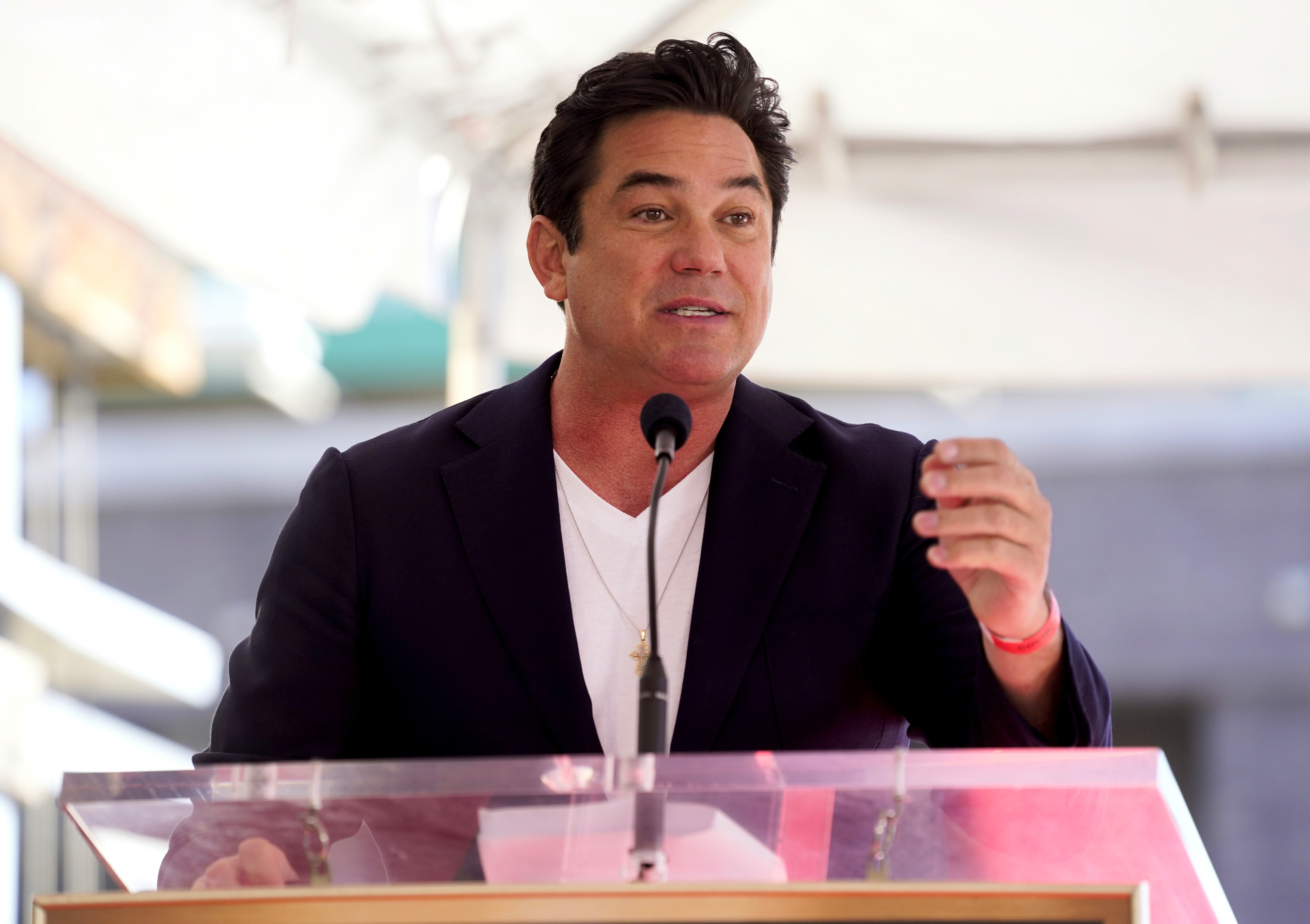 Dean Cain speaks during a ceremony honoring Mehmet Oz with a star on the Hollywood Walk of Fame in Los Angeles on Feb. 11, 2022. 