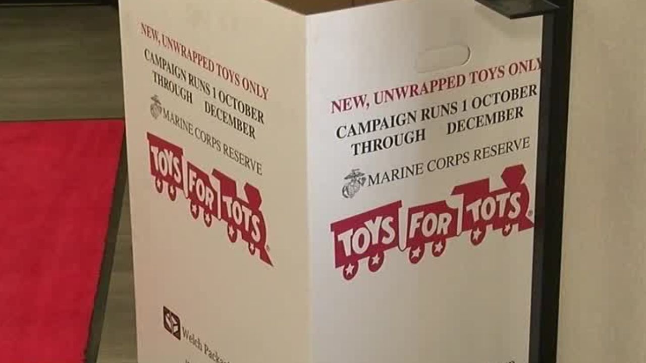 Toys for Tots collection box